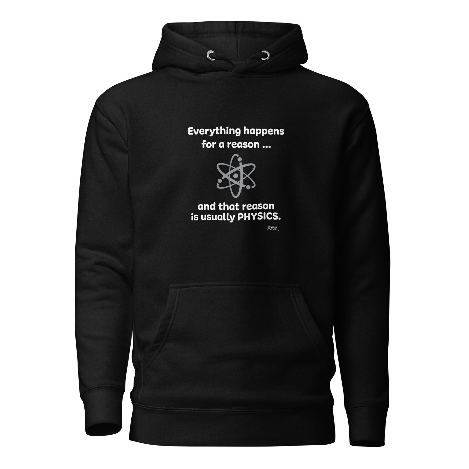 Usually_Physics SCYENZ Unisex Hoodie - Science and Math Collection, Color: Black, Size: S