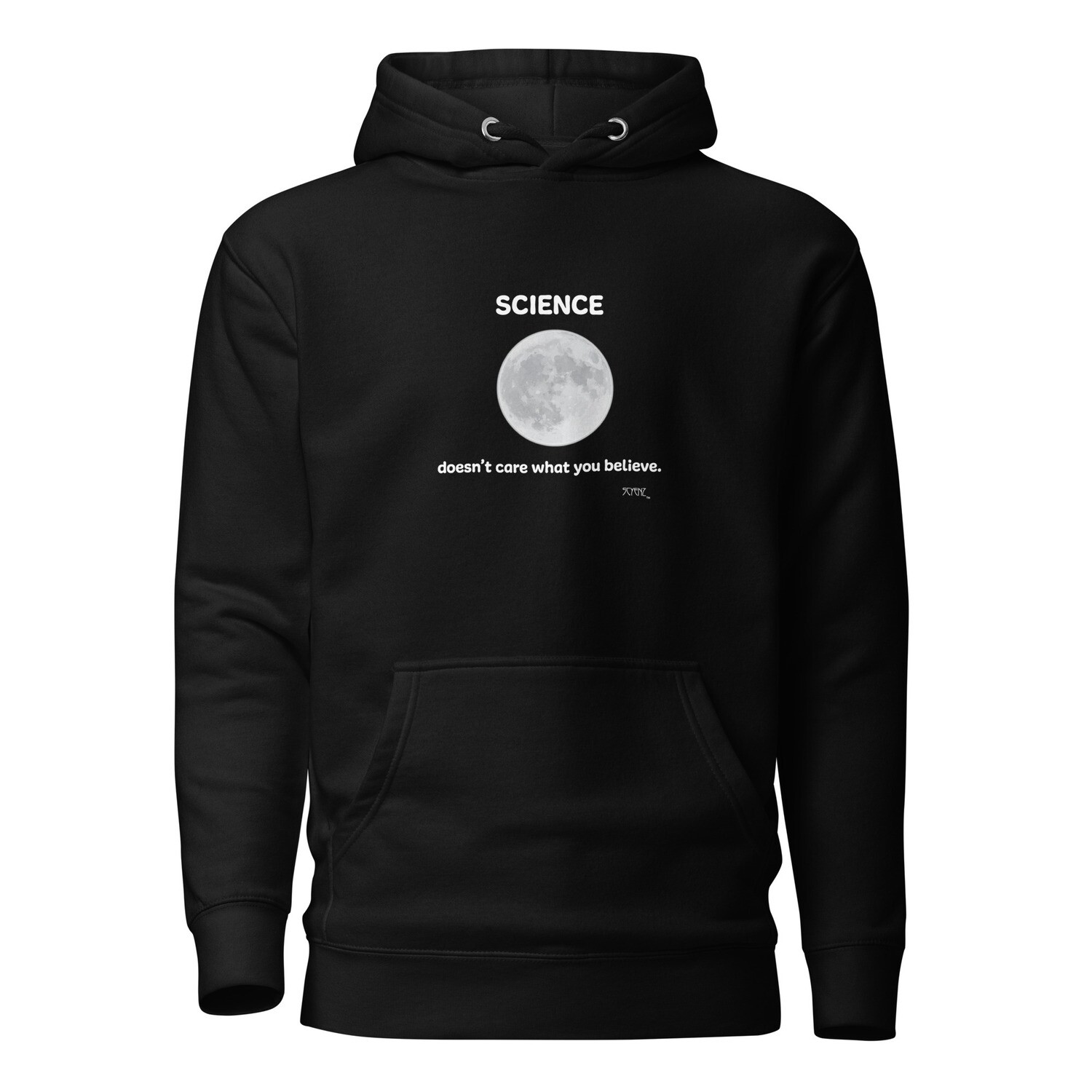 What_You_Believe_Moon SCYENZ Unisex Hoodie - Science and Math Collection, Color: Black, Size: S