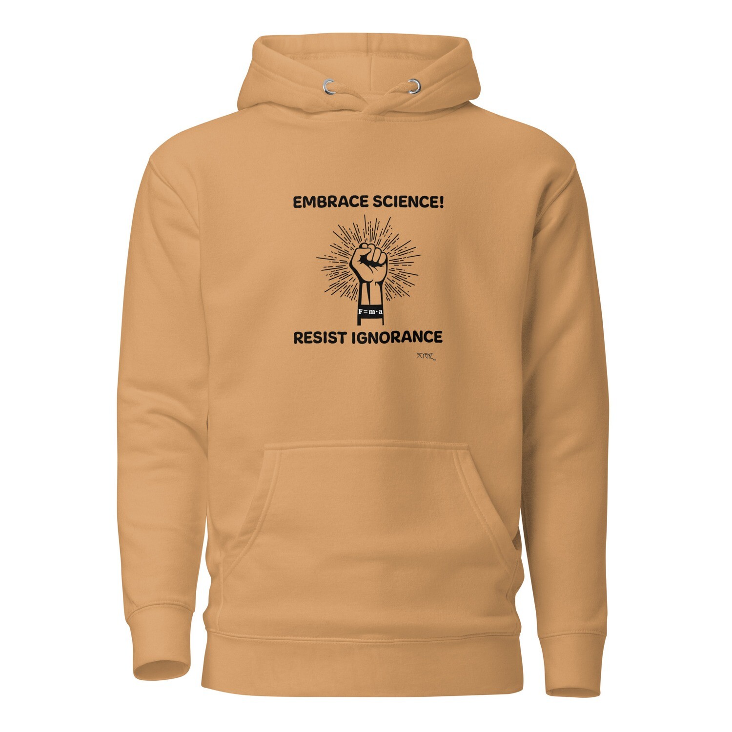 Embrace_Science SCYENZ Unisex Hoodie  - Science and Math Collection, Color: Khaki, Size: S