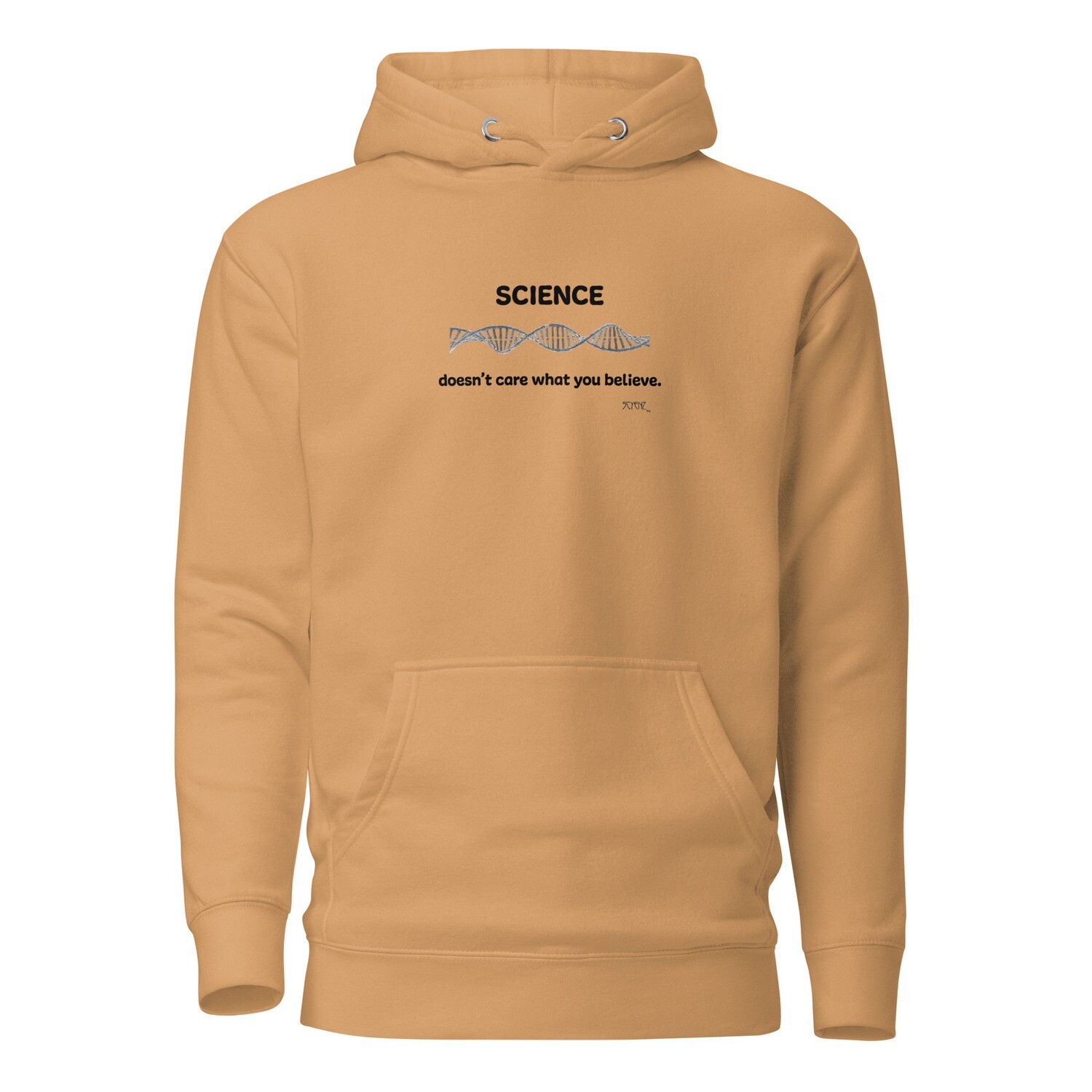 What_You_Believe_DNA_1  SCYENZ Unisex Hoodie - Science and Math Collection, Color: Khaki, Size: S