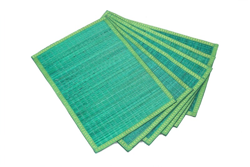 River Grass Table Mats (Set of 6)-Green