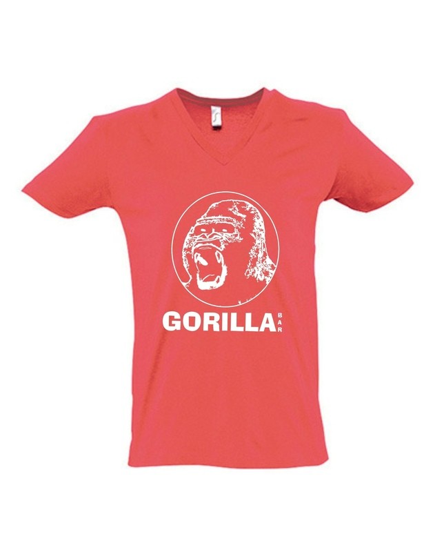 Gorilla - V-Neck T-Shirt (coral)