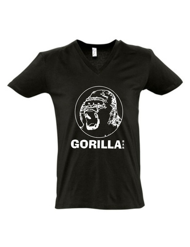 Gorilla - V-Neck T-Shirt (schwarz)
