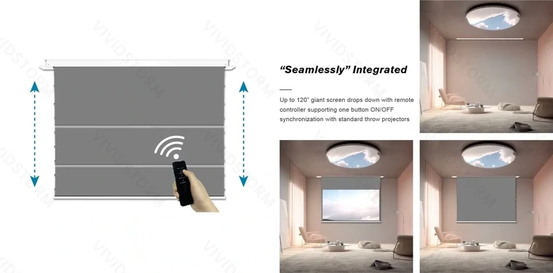 Vividstorm Phantom 110" Recessed In-Ceiling Motorized Obsidian ALR Screen