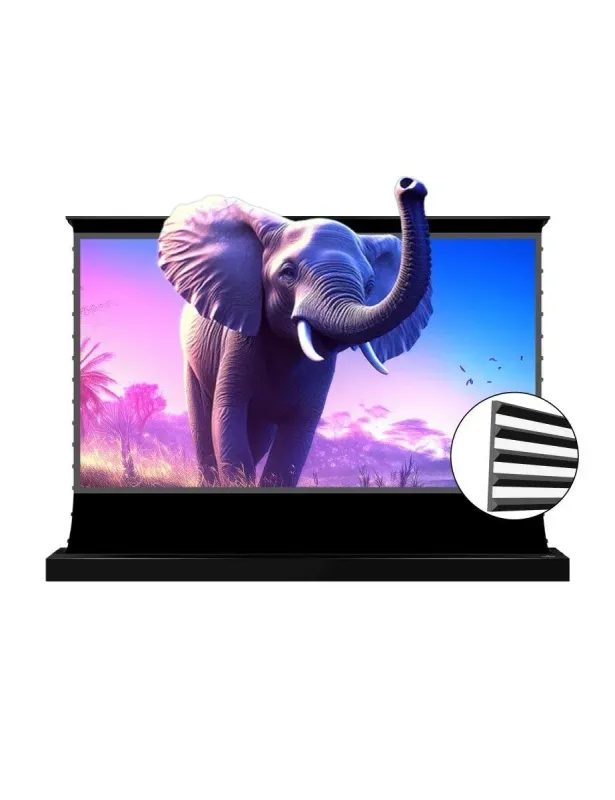 VIVIDSTORM S Fusion ALR Motorized Tension Floor Rising Enhanced Long Throw ALR Projector Screen