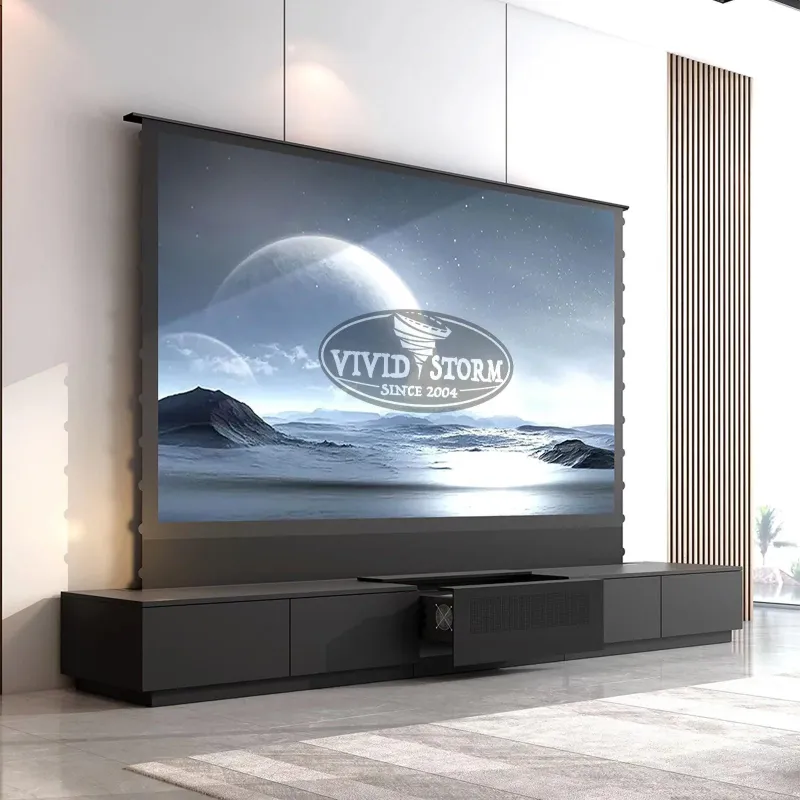 VIVIDSTORM Screen + Motorised Laser TV Cabinet Monte Carlo VIVIDSTORM Screen + Motorised Laser TV Cabinet Monte Carlo