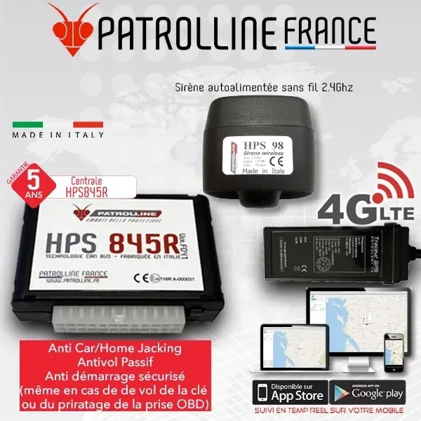 Alarme CAN BUS sur télécommande d'origine avec Sirène et Traceur GPS