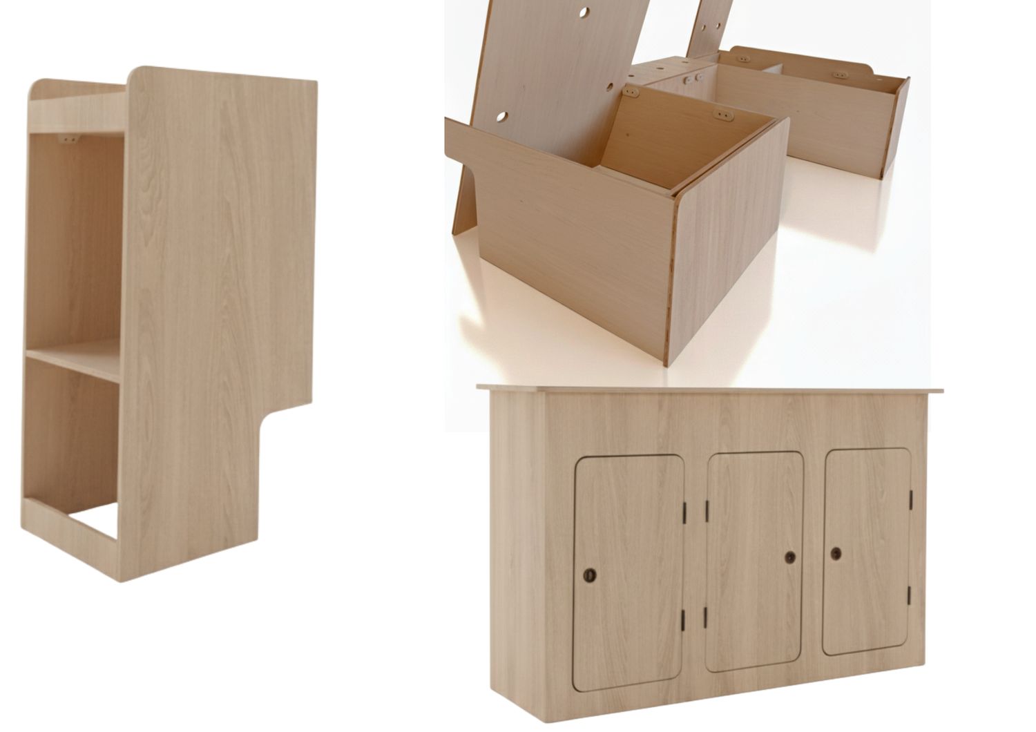 Kit Aménagement HESTEL Stratifié Chêne Sable L1H1