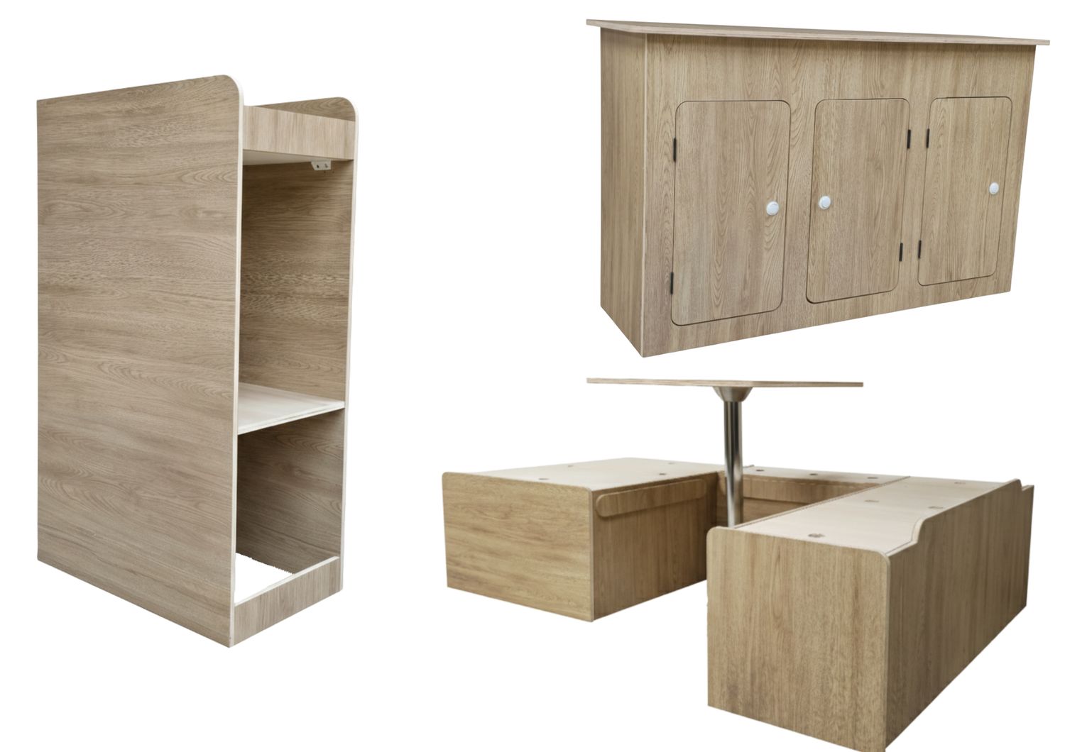 Kit Aménagement HESTEL Stratifié Chêne Sable + Mousses- Housses Kit Aménagement HESTEL Stratifié Chêne Sable + Mousses- Housses