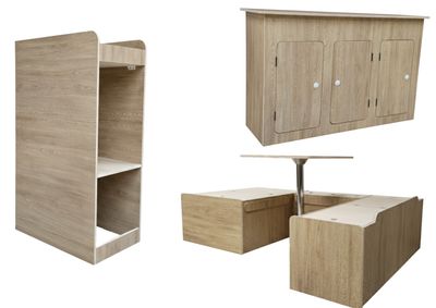 Kit Aménagement HESTEL Stratifié Chêne Sable L1H1 Kit Aménagement HESTEL Stratifié Chêne Sable L1H1