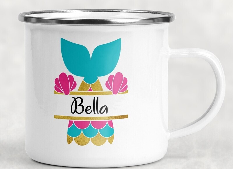 Mermaid Monogram Enamel Mug