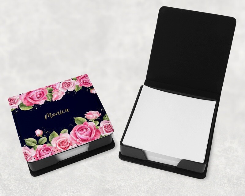 Pink Roses Memo Pad Holder