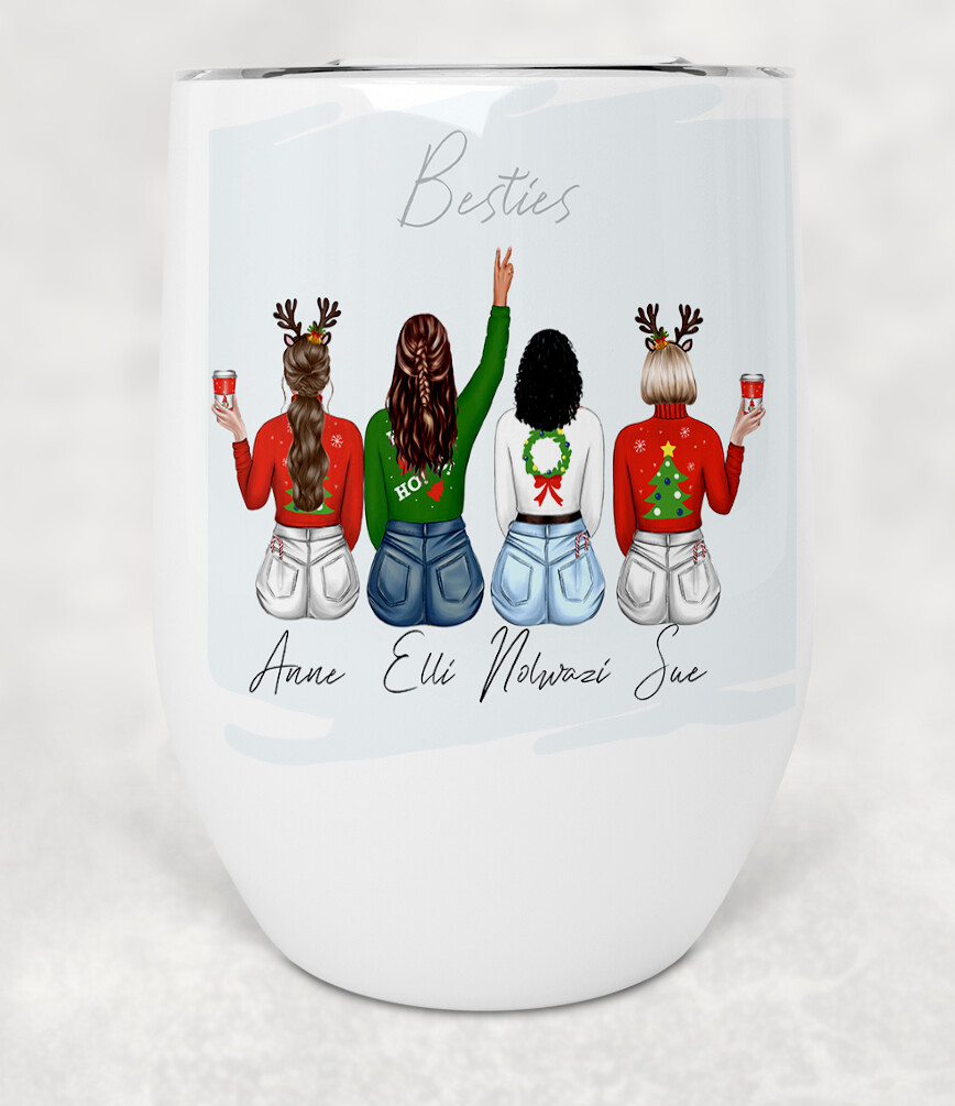 Christmas Besties Wine Tumbler