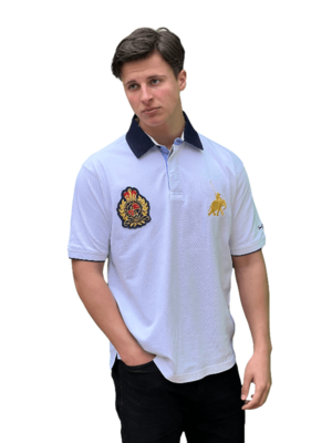 Poloshirt​ Weiss Kurzarm, Piqué Polo Shirt, Fleur d&#39;Héritage