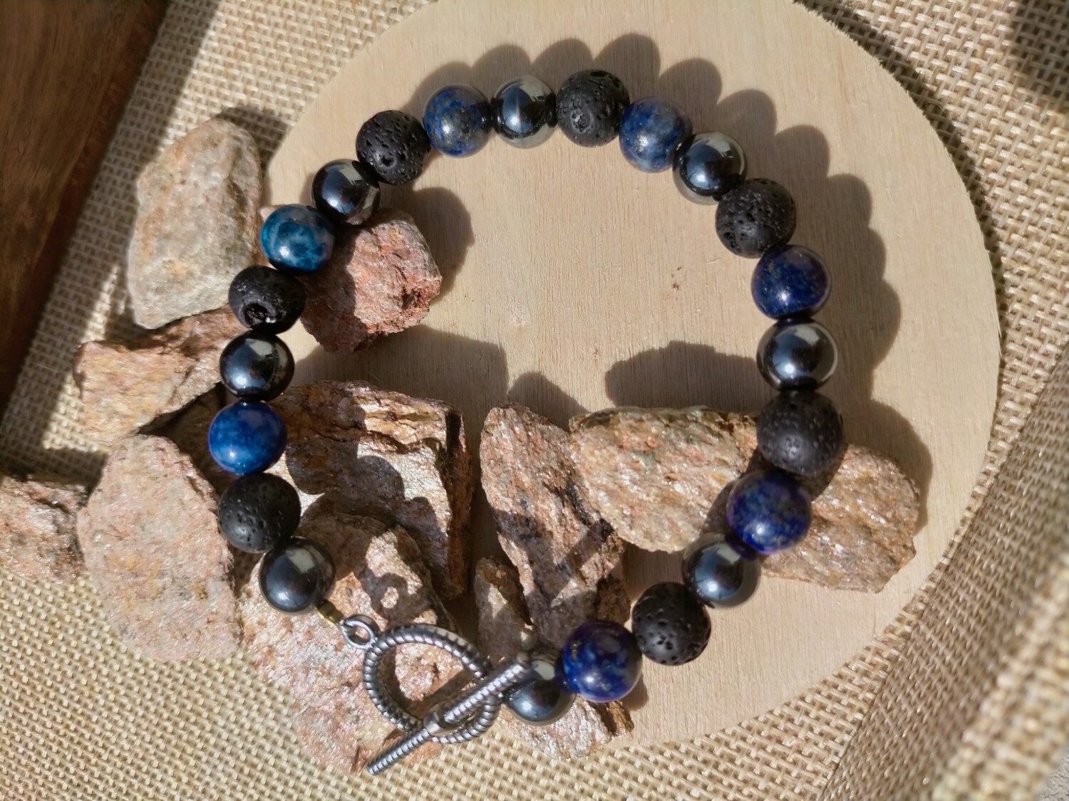 Lapis lazuli &amp; Pierre de Lave &amp; Hématite