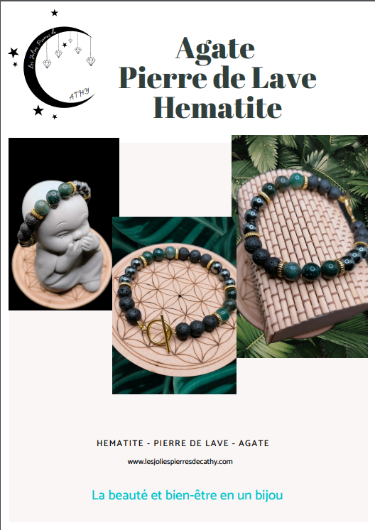Hématite &amp; Pierre de Lave &amp; Agate