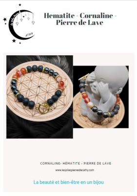 Cornaline & Pierre de Lave & Hématite