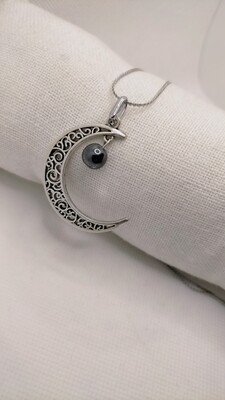 Collier Lune Hématite
