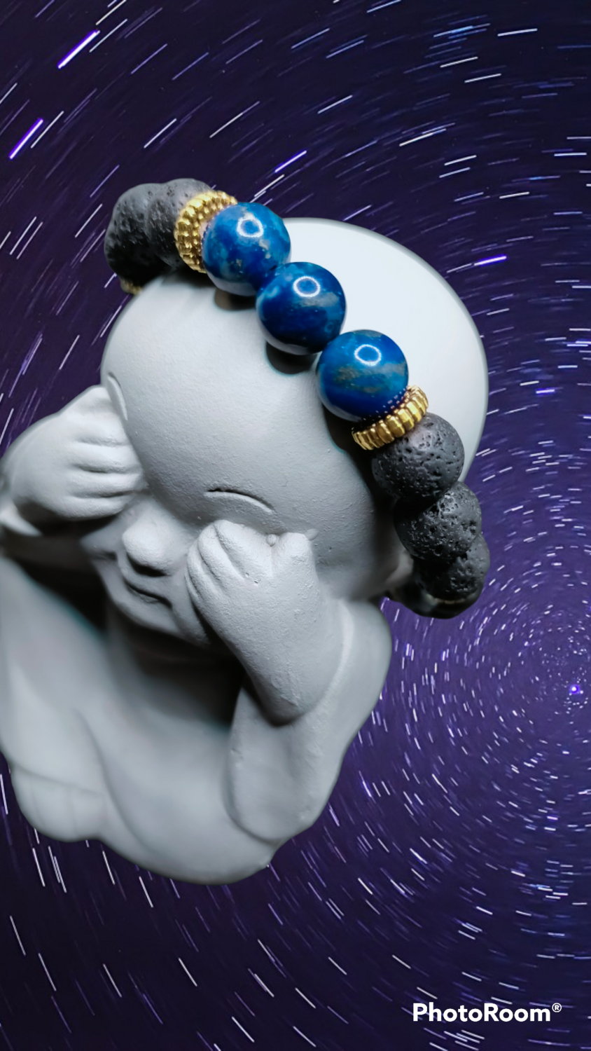 Lapis lazuli &amp; Pierre de Lave &amp; Hématite