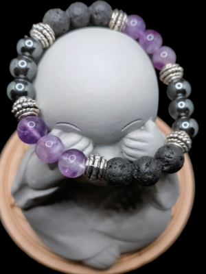 Hématite & Améthyste & Pierre de Lave