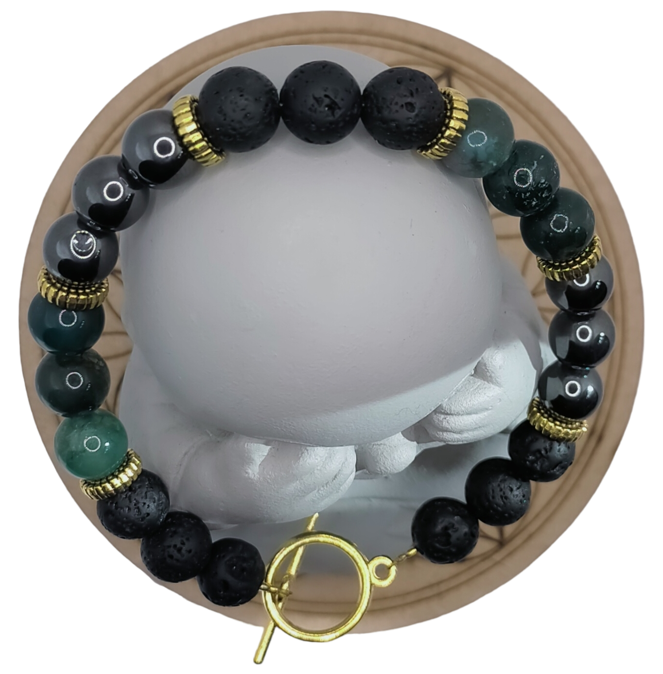 Hématite &amp; Pierre de Lave &amp; Agate
