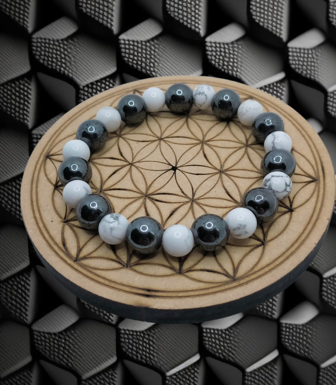 Howlite &amp; Hématite