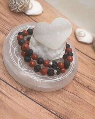 Jaspe rouge & Pierre de Lave Jaspe rouge & Pierre de Lave