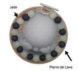 Bracelet Duo Pierre de Lave &amp; la pierre au choix