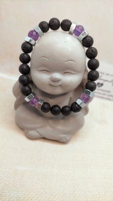 Pierre de lave &amp; Améthyste 