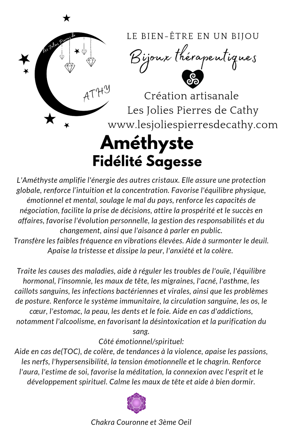 Pierre de lave &amp; Améthyste 