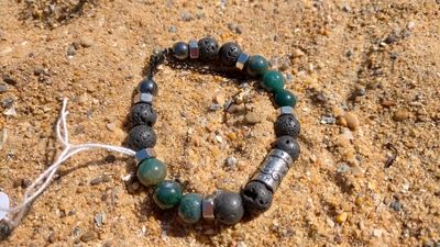 Pierre de Lave &amp; Agate mousse &amp; Hématite 