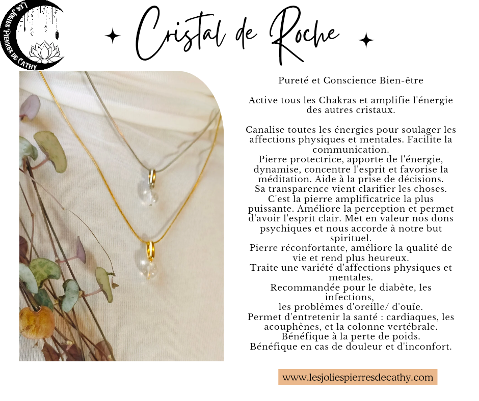 Collier avec pendentif en pierre naturelle
