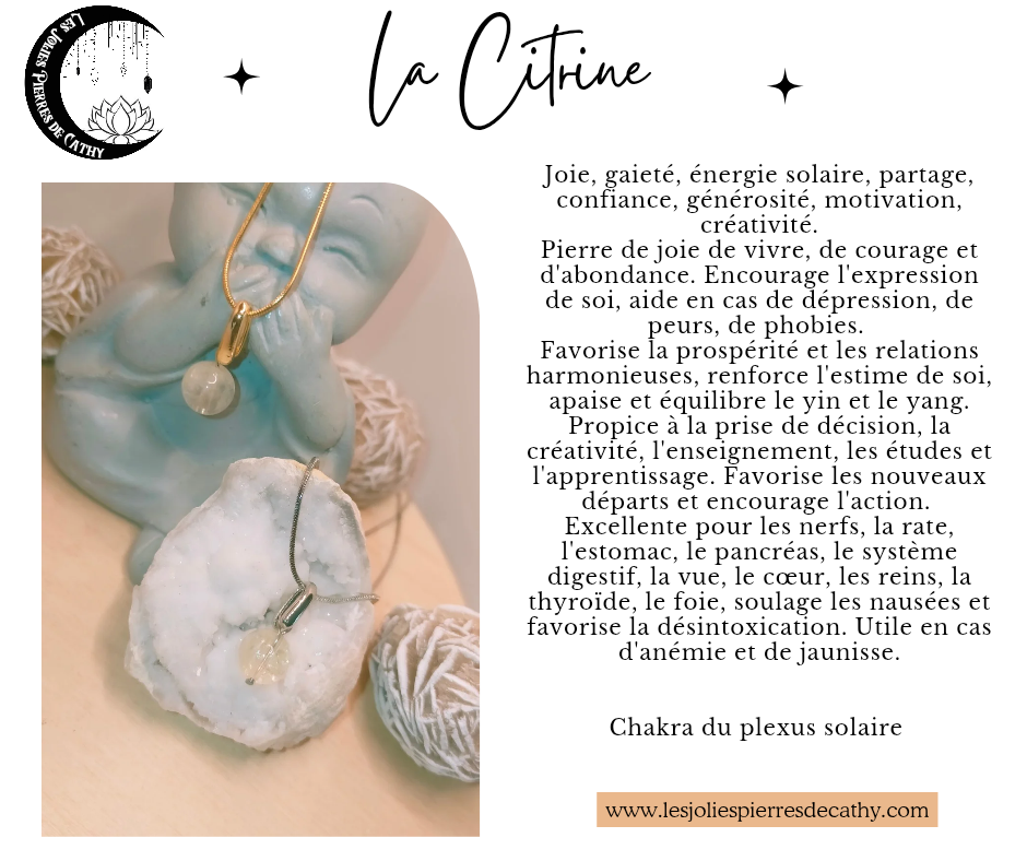 Collier avec pendentif en pierre naturelle