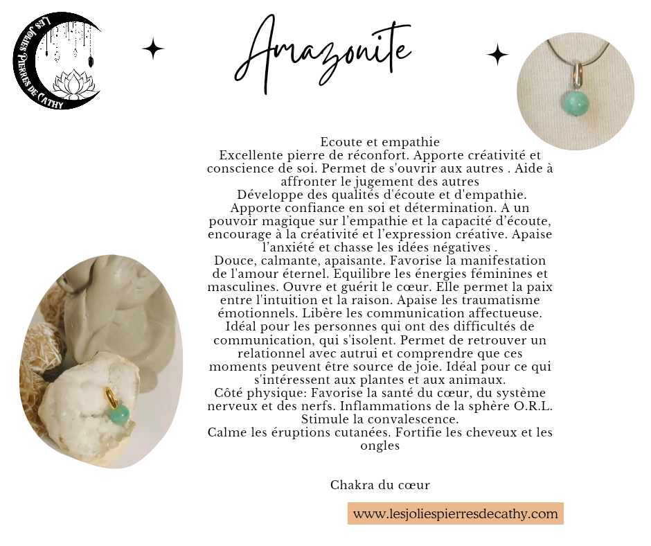 Collier avec pendentif en pierre naturelle