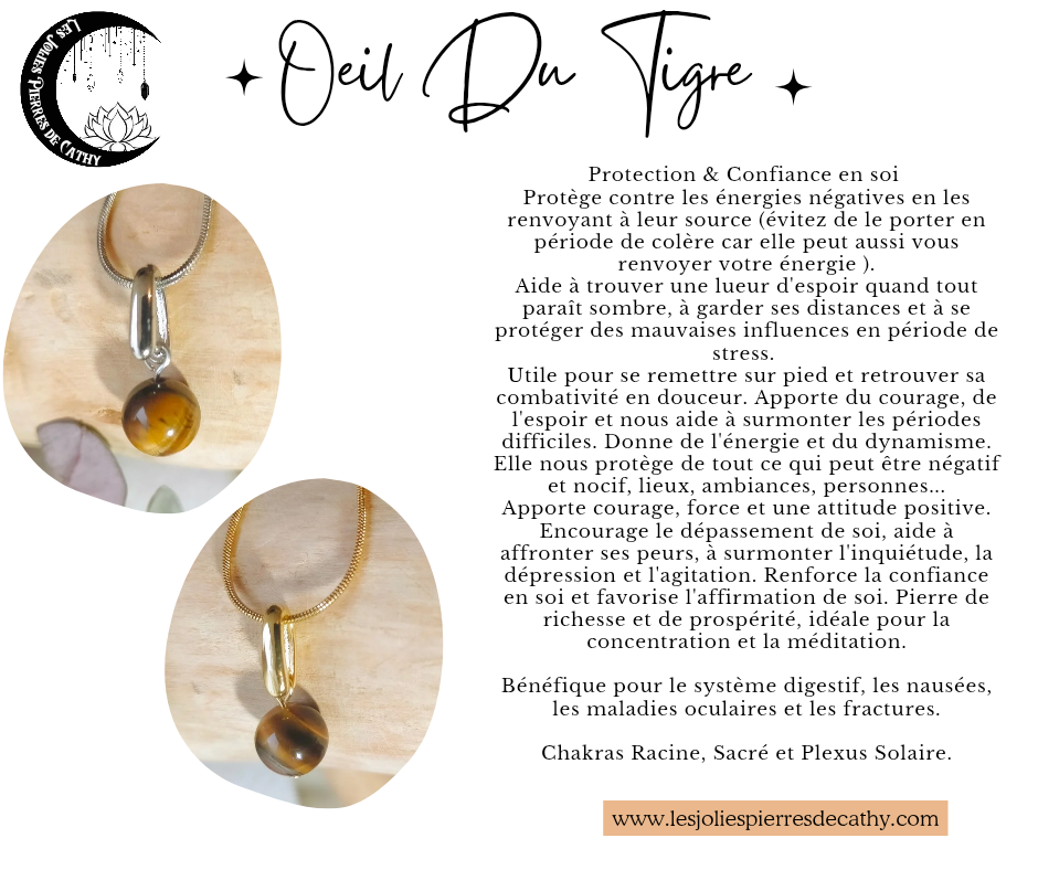Collier avec pendentif en pierre naturelle