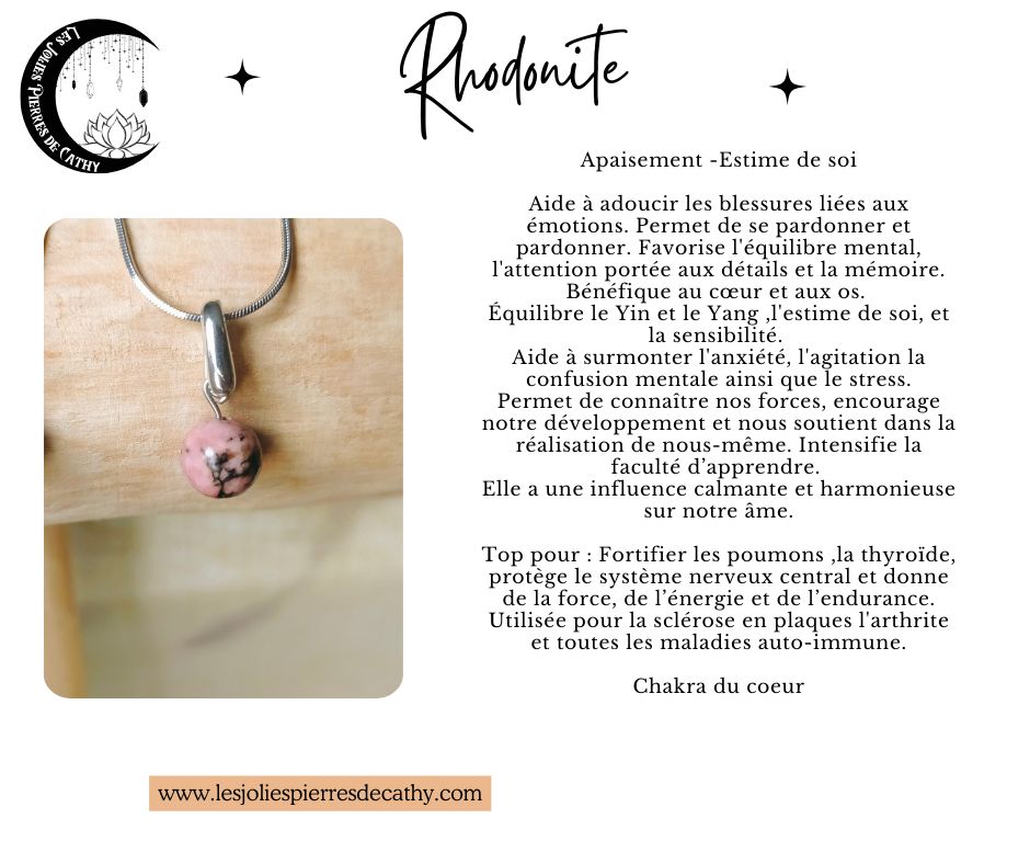 Collier avec pendentif en pierre naturelle