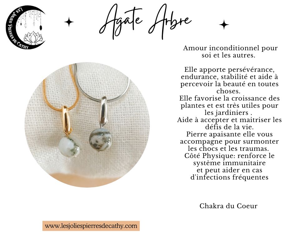 Collier avec pendentif en pierre naturelle