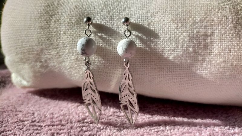 Boucle d'oreille Plume