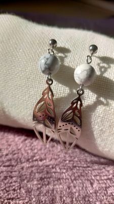 Boucle d'oreille Plume