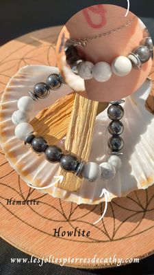Hématite et Howlite
