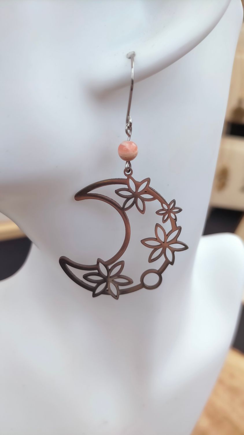 Boucles d&#39;oreilles Fleur de Lune 