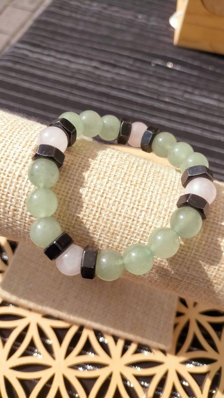 Aventurine et Quartz Rose