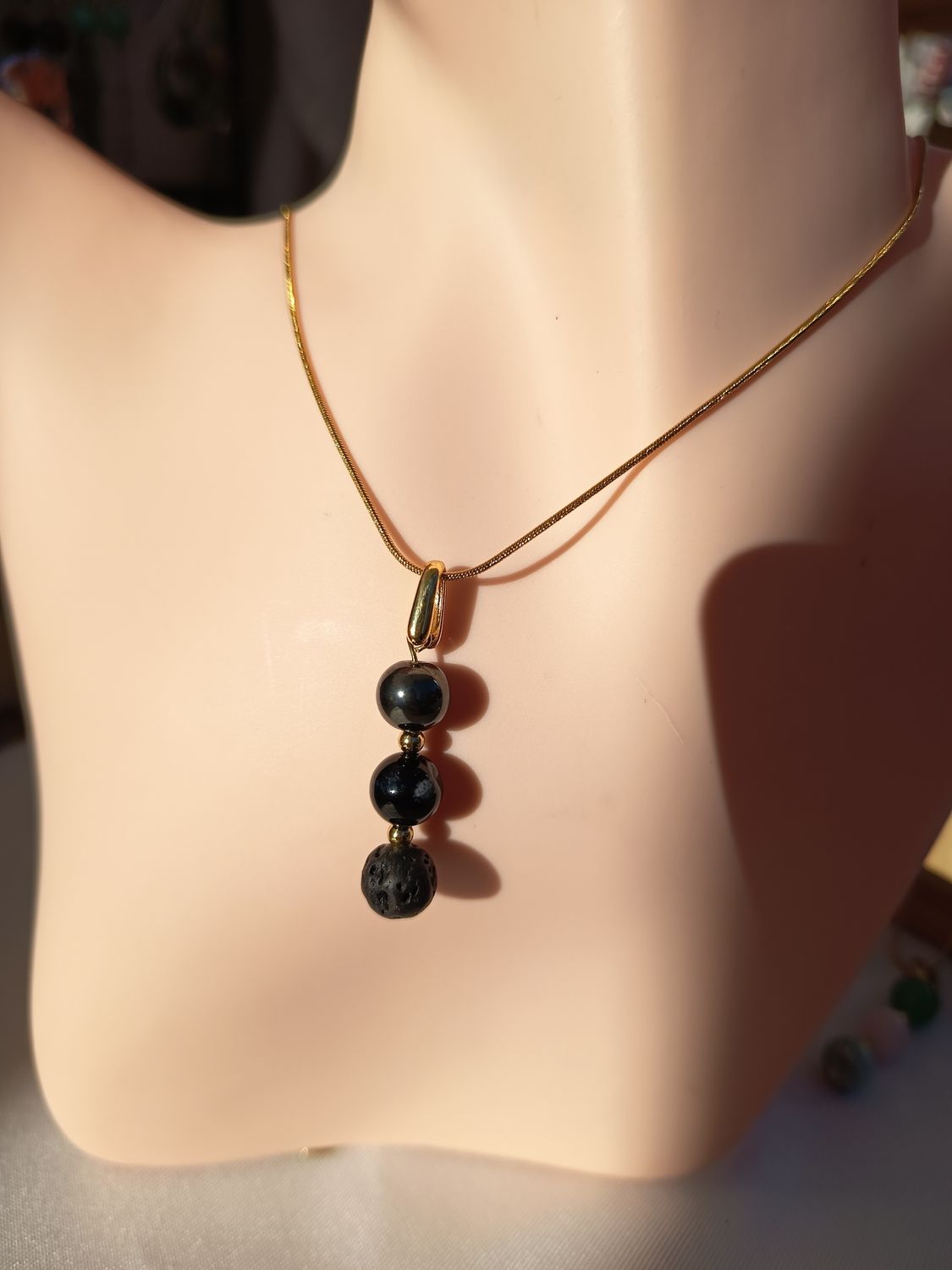 ❤️ Collier Chakra Racine – Acier Inoxydable &amp; Pierres Naturelles