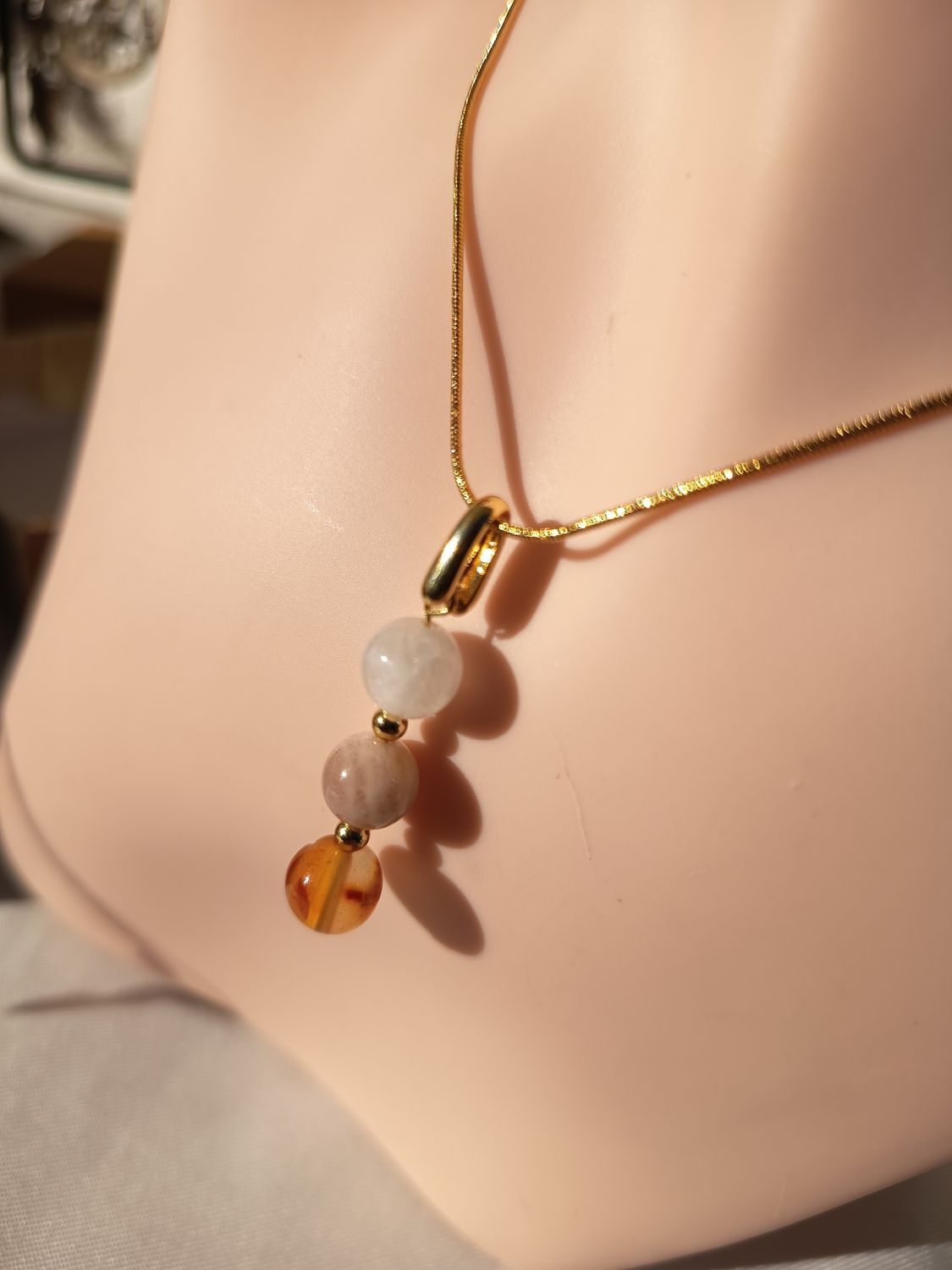 ✨ Collier Chakra Sacré – Acier Inoxydable &amp; Pierres Naturelles