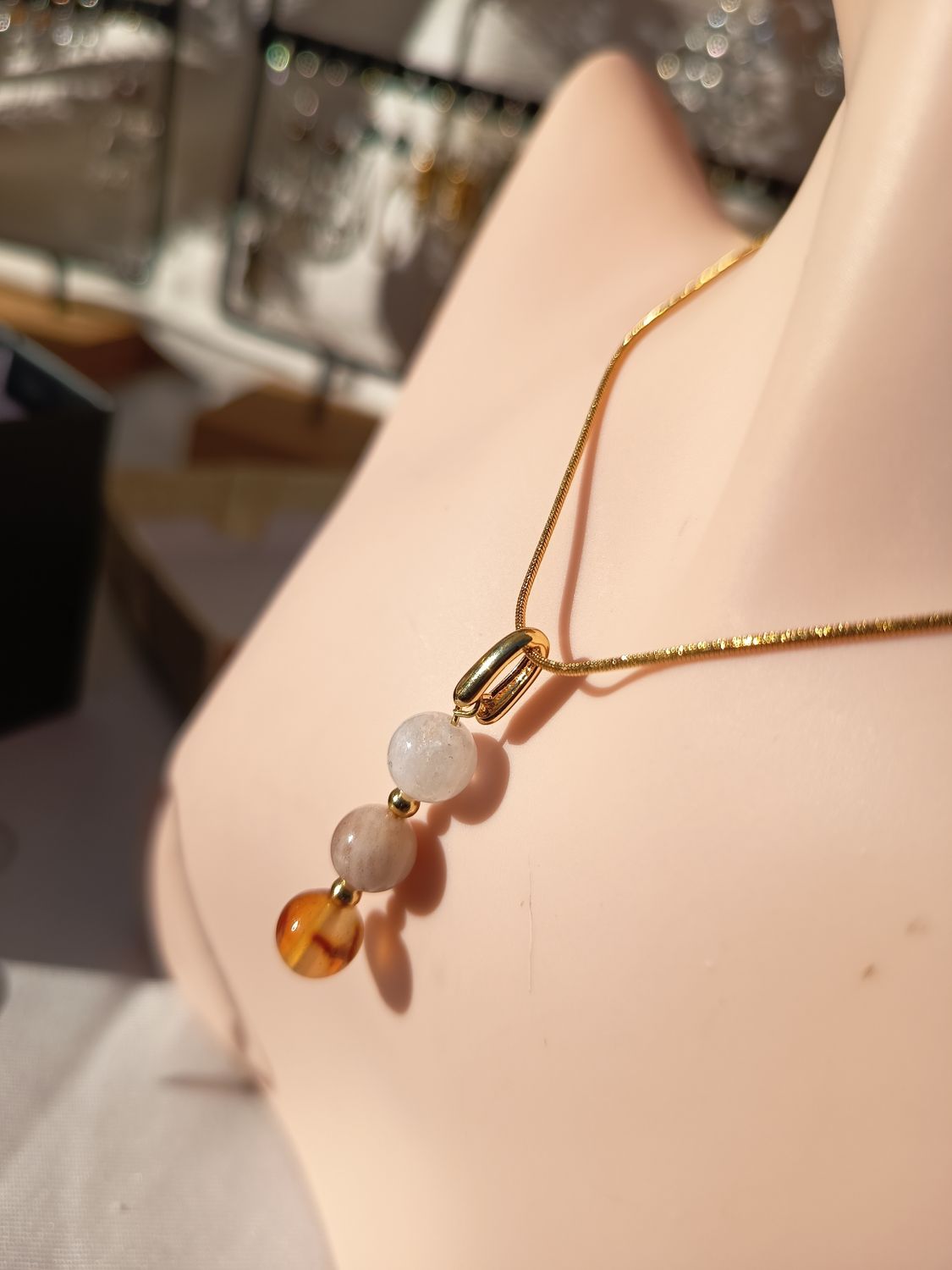 ✨ Collier Chakra Sacré – Acier Inoxydable &amp; Pierres Naturelles