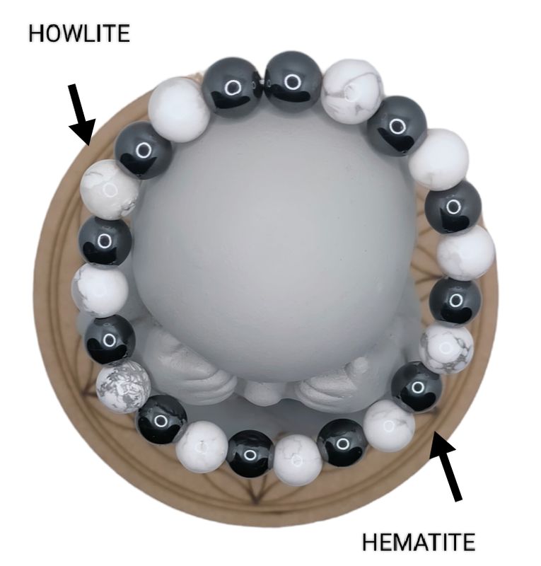 Howlite &amp; Hématite