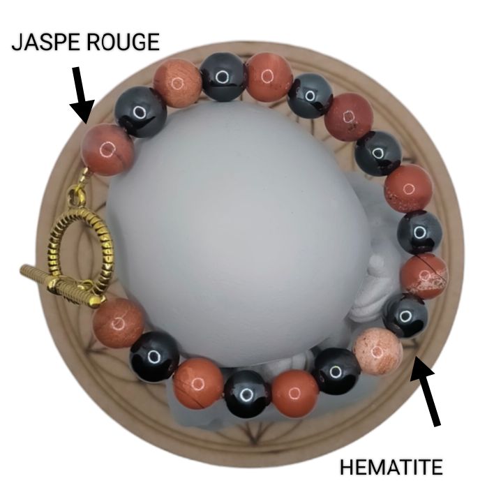 Jaspe rouge & Hématite Jaspe rouge & Hématite