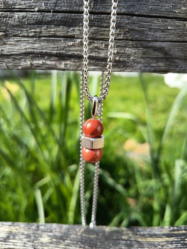 Collier Ancrage Sacré – Jaspe Rouge ❤️