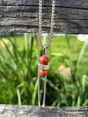 Collier Ancrage Sacré – Jaspe Rouge ❤️