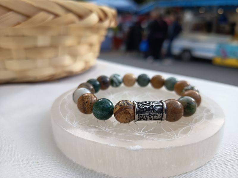 Jaspe paysage &amp; Agate Arbre 